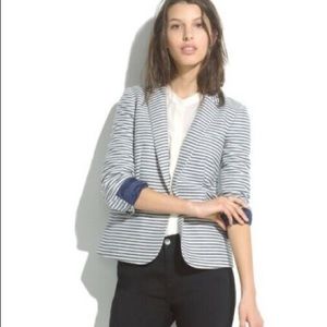 Madwell Tailored Blazer in Navy & White Stripe
